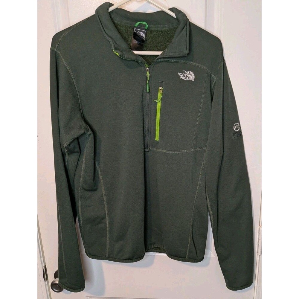 The North Face Summit Series 1/4 Zip Fleece Pullover Green Men's Medium Pocket - Picture 1 of 10